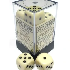 Dice<Ivory with Black: Opaque 12d6 16mm Dice Set CHX 25600 - Miniature Marvels: Airplane Models & Painted Dice