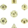 Dice<Ivory with Black: Opaque Polyhedral Dice Set (7's) CHX 25400 - Miniature Marvels: Airplane Models & Painted Dice