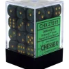 Dice<Jade / Gold: Scarab 36d6 12mm Dice Block CHX 27815 - Miniature Marvels: Airplane Models & Painted Dice