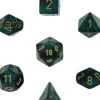 Dice<Jade with Gold: Scarab Polyhedral Dice Set (7's) CHX 27415 - Miniature Marvels: Airplane Models & Painted Dice