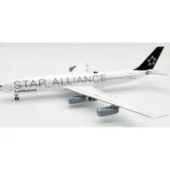 Airplane Model*JFox JF-A340-3-006 Lufthansa Star Alliance A340-300 D-AIGP - Miniature Marvels: Airplane Models & Painted Dice