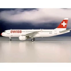 Airplane Model*JFox JF-A320-029 SwissAir Airbus A320 HB-IJI - Miniature Marvels: Airplane Models & Painted Dice