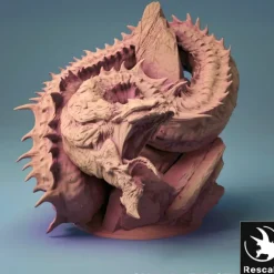 Miniature<Jormungandr Attacking - Miniature Marvels: Airplane Models & Painted Dice