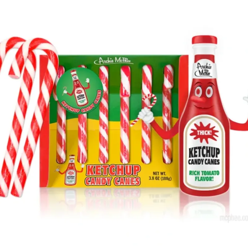 Egpull<KETCHUP Candy Canes - GROSS NASTY! Gag Prank Joke Christmas Gift - Archie McPhee - Miniature Marvels: Airplane Models & Painted Dice