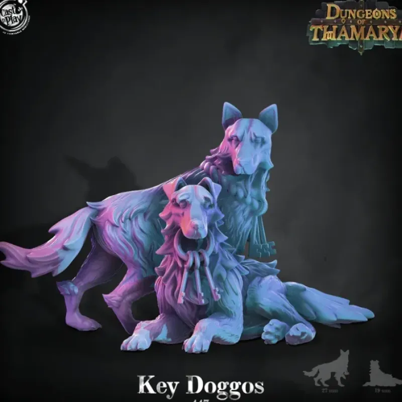 Miniature<Key Doggos - Miniature Marvels: Airplane Models & Painted Dice