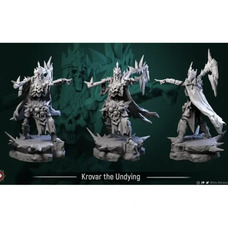 Miniature<Krovar the Undying, 32mm - Miniature Marvels: Airplane Models & Painted Dice