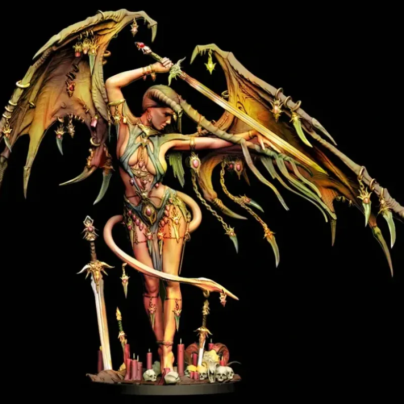 Miniature<Lamashtu, 32mm - Miniature Marvels: Airplane Models & Painted Dice
