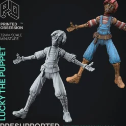 Miniature<Lucky and Stabby the Puppets - Miniature Marvels: Airplane Models & Painted Dice
