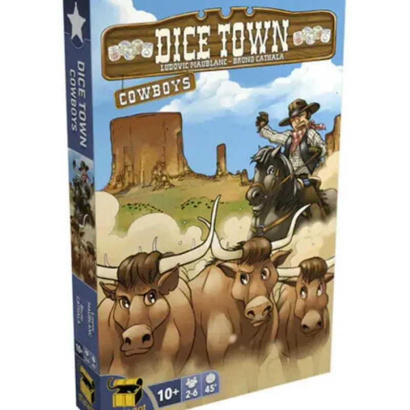 Board Game<Matagot: Dice Town - Cowboy Expansion - Miniature Marvels: Airplane Models & Painted Dice