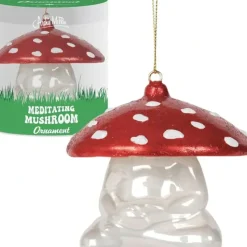Egpull<Meditating Mushroom Ornament - Holiday Art Hand-Blown Glass Archie McPhee - Miniature Marvels: Airplane Models & Painted Dice