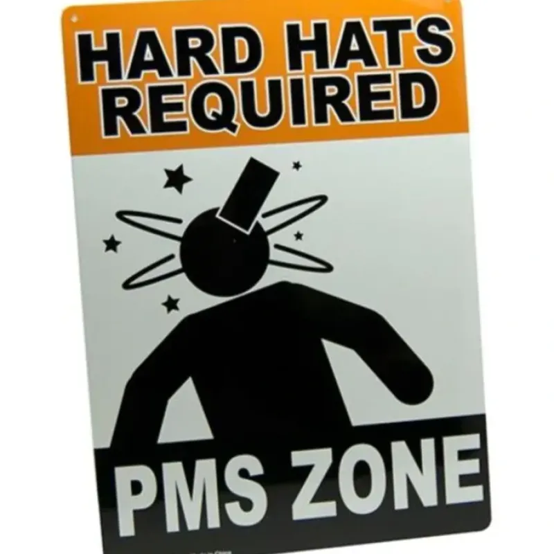 Egpull<Metal Sign "Hard Hats Required - PMS ZONE" Funny Female Office Wall Decor #H-11 - Miniature Marvels: Airplane Models & Painted Dice