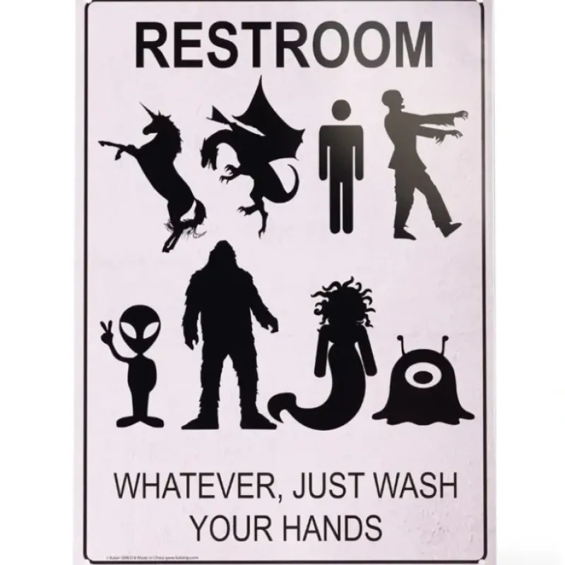 Egpull<Metal Sign "RESTROOM: Whatever Just Wash Hands" Funny Gender Bathroom Decor #D-1 - Miniature Marvels: Airplane Models & Painted Dice