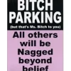 Egpull<Metal Tin Sign "Bitch Parking - all others will be nagged!" Funny Decor #A-101 - Miniature Marvels: Airplane Models & Painted Dice