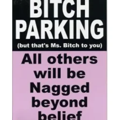 Egpull<Metal Tin Sign "Bitch Parking - all others will be nagged!" Funny Decor #A-101 - Miniature Marvels: Airplane Models & Painted Dice