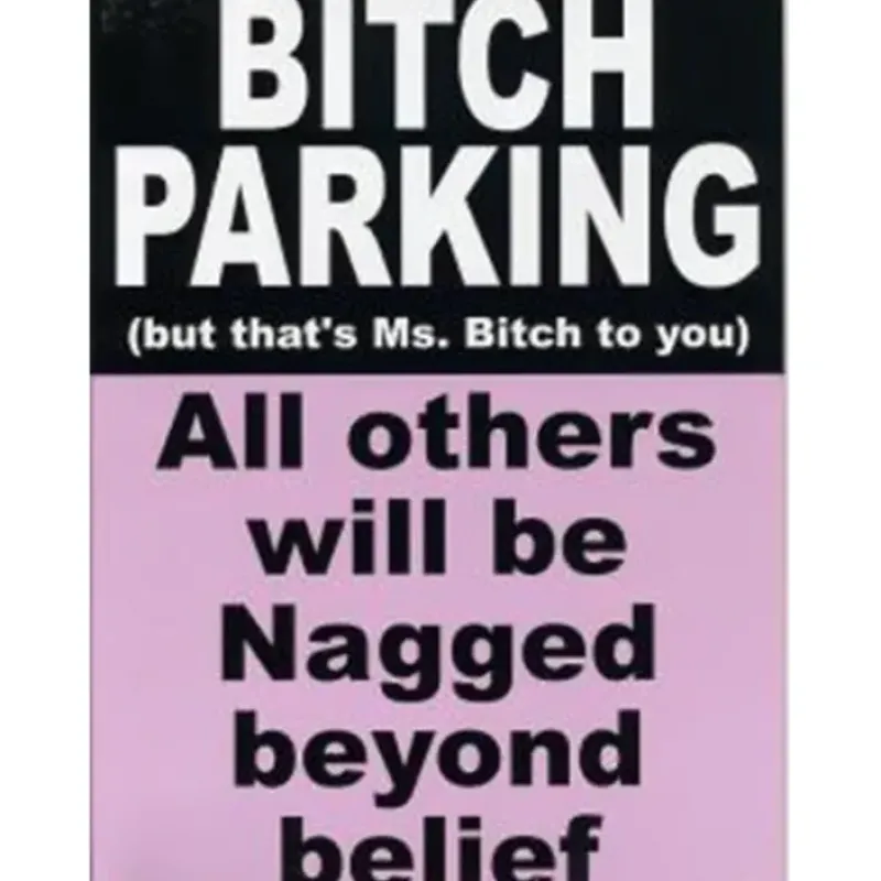 Egpull<Metal Tin Sign "Bitch Parking - all others will be nagged!" Funny Decor #A-101 - Miniature Marvels: Airplane Models & Painted Dice