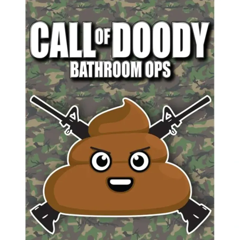 Egpull<Metal Tin Sign "CALL of DOODY Bathroom Ops" Funny Potty Wall Decor #F-101 - Miniature Marvels: Airplane Models & Painted Dice