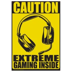 Egpull<Metal Tin Sign "Caution: Extreme Gaming Inside" Bedroom Gamer Wall Decor #H-21 - Miniature Marvels: Airplane Models & Painted Dice