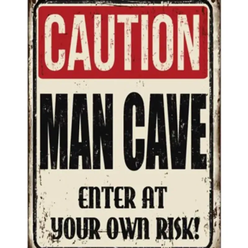 Egpull<Metal Tin Sign "CAUTION MAN CAVE - Enter At Your Own Risk!" Wall Decor #F-101 - Miniature Marvels: Airplane Models & Painted Dice