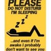 Egpull<Metal Tin Sign "Do Not Disturb - I'm Sleeping" Work Office Wall Decor #E-101 - Miniature Marvels: Airplane Models & Painted Dice