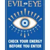 Egpull<Metal Tin Sign "Evil Eye - Check Your Energy Before You Enter" Wall Decor #F-101 - Miniature Marvels: Airplane Models & Painted Dice