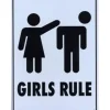 Egpull<Metal Tin Sign "GIRLS RULE" Funny Bedroom Office Wall Decor Gift #D-101 - Miniature Marvels: Airplane Models & Painted Dice