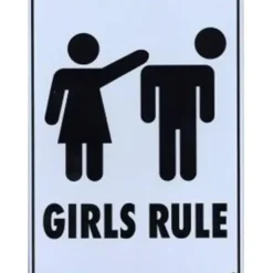 Egpull<Metal Tin Sign "GIRLS RULE" Funny Bedroom Office Wall Decor Gift #D-101 - Miniature Marvels: Airplane Models & Painted Dice