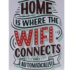 Egpull<Metal Tin Sign "Home is Where the WIFI Connects Automatically" Wall Decor #H-101 - Miniature Marvels: Airplane Models & Painted Dice