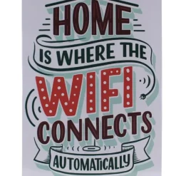 Egpull<Metal Tin Sign "Home is Where the WIFI Connects Automatically" Wall Decor #H-101 - Miniature Marvels: Airplane Models & Painted Dice