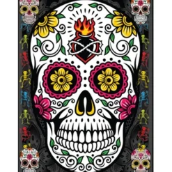 Egpull<Metal Tin Sign "Mexican Sugar Skull" Colorful Office Bedroom Wall Decor #E-101 - Miniature Marvels: Airplane Models & Painted Dice