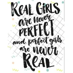 Egpull<Metal Tin Sign "Real Girls Are Never Perfect & Perfect Girls Never Real" #F-101 - Miniature Marvels: Airplane Models & Painted Dice