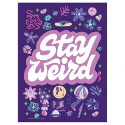 Egpull<Metal Tin Sign "STAY WEIRD" Bedroom Office Home Kitchen Wall Decor #G-101 - Miniature Marvels: Airplane Models & Painted Dice