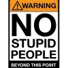 Egpull<Metal Tin Sign "Warning: NO STUPID PEOPLE Beyond This Point" Bar Man Cave #C-101 - Miniature Marvels: Airplane Models & Painted Dice