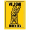 Egpull<Metal Tin Sign "Welcome To My Den" Waving Funny Bear Home Wall Decor #H-101 - Miniature Marvels: Airplane Models & Painted Dice