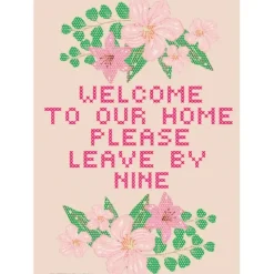 Egpull<Metal Tin Sign "Welcome to our Home - Please leave by Nine" Kitchen Decor #H-17 - Miniature Marvels: Airplane Models & Painted Dice