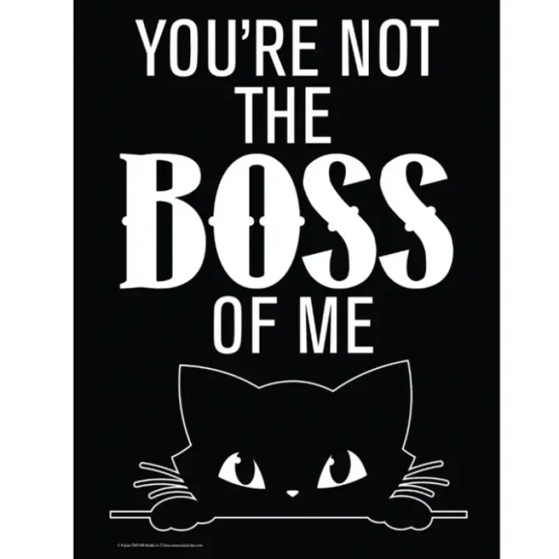 Egpull<Metal Tin Sign "You're Not the BOSS Of Me" Funny Cat Home Office Wall Decor #H-1 - Miniature Marvels: Airplane Models & Painted Dice