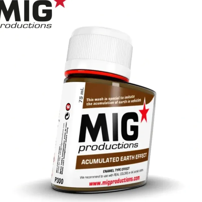 Paint<MIG Productions: Acumulated Earth Effect 75ml LTG AK-P300 - Miniature Marvels: Airplane Models & Painted Dice