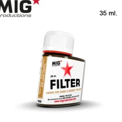 Paint<MIG Productions: Filter - Brown for Desert Yellow 35ml LTG AK-F402 - Miniature Marvels: Airplane Models & Painted Dice