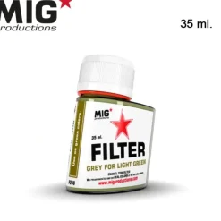 Paint<MIG Productions: Filter - Grey for Light Green 35ml LTG AK-F246 - Miniature Marvels: Airplane Models & Painted Dice