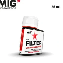 Paint<MIG Productions: Filter - Vivid Orange Rust 35ml LTG AK-F426 - Miniature Marvels: Airplane Models & Painted Dice