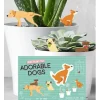Egpull<Mini Adorable Dogs Planter Figurine Statues - Plant Pot Garden Marker Decoration - Miniature Marvels: Airplane Models & Painted Dice
