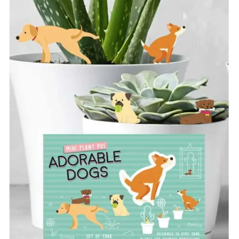 Egpull<Mini Adorable Dogs Planter Figurine Statues - Plant Pot Garden Marker Decoration - Miniature Marvels: Airplane Models & Painted Dice