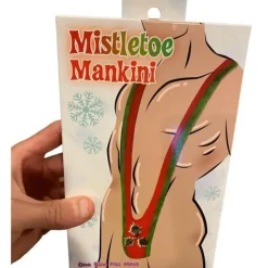 Egpull<Mistletoe Mankini Christmas Willy Warmer Thong - Funny Men's Weener Bikini Gift - Miniature Marvels: Airplane Models & Painted Dice
