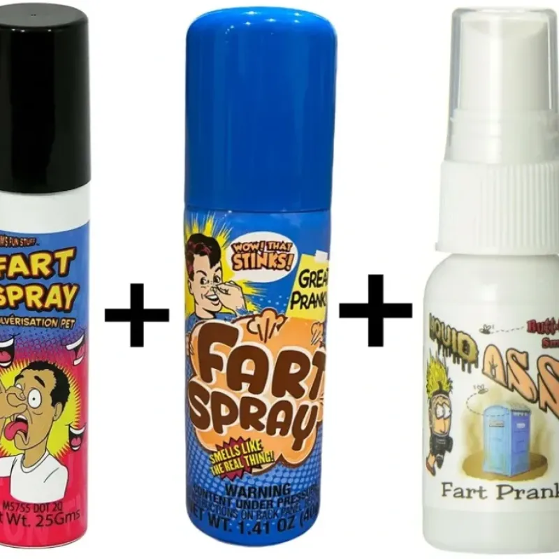 Egpull<MIX SET OF 3 DIFFERENT Liquid Ass Fart Bomb Stink Spray GaG Joke Prank - Miniature Marvels: Airplane Models & Painted Dice