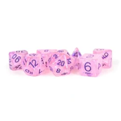 Dice<16mm Resin Flash Dice Poly Dice Set: Pink MET 684 - Miniature Marvels: Airplane Models & Painted Dice