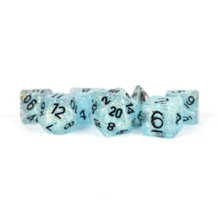 Dice<16mm Resin Flash Dice Poly Dice Set: Blue MET 682 - Miniature Marvels: Airplane Models & Painted Dice