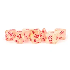 Dice<16mm Resin Flash Dice Poly Dice Set: Red MET 681 - Miniature Marvels: Airplane Models & Painted Dice