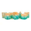 Dice<16mm Resin Poly Dice Set: Layered Stardust Sunset MET 766 - Miniature Marvels: Airplane Models & Painted Dice