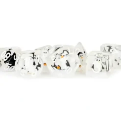 Dice<16mm Resin Poly Dice Set: Penguin Dice MET 741 - Miniature Marvels: Airplane Models & Painted Dice