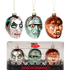 Egpull<Monster Ornament Set - Holiday Art Decor Hand-Blown Glass Archie McPhee - Miniature Marvels: Airplane Models & Painted Dice