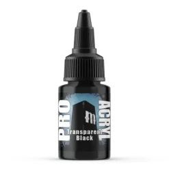 Paint<Monument Hobbies Pro Acryl Standard Transparent Black 22ml - Miniature Marvels: Airplane Models & Painted Dice